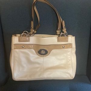 Coach cream handbag